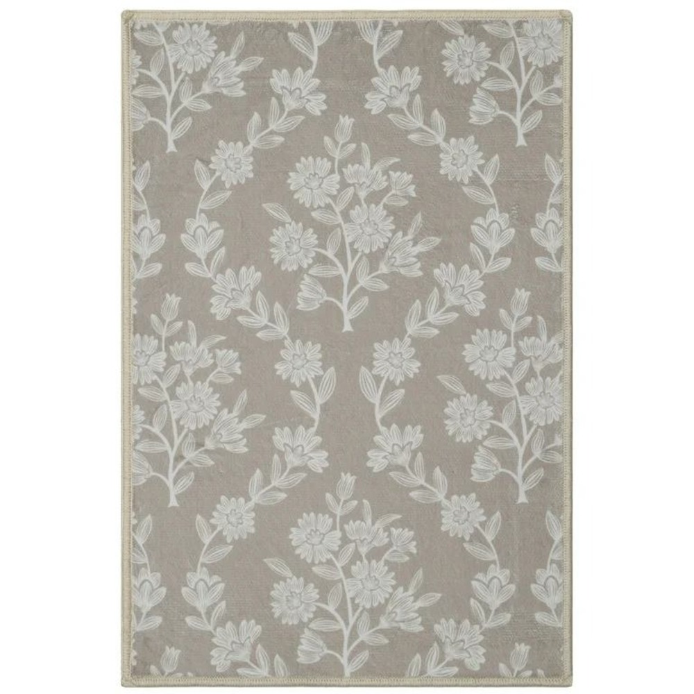 My‎ Texas House Taupe Flower Damask Washable Indoor Area Rug 2x3